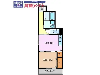 プリマベーラ(1DK/1階)の間取り写真