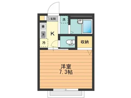 マレ・バスティーユ(1K/1階)の間取り写真