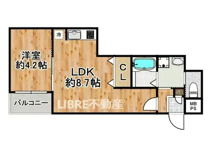 H-MAISON大正IV(1LDK/3階)の間取り写真