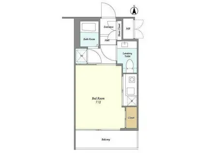 ベルファース都立大学(ワンルーム/3階)の間取り写真
