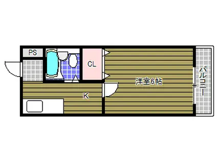 サンロワール北野田(1K/3階)の間取り写真