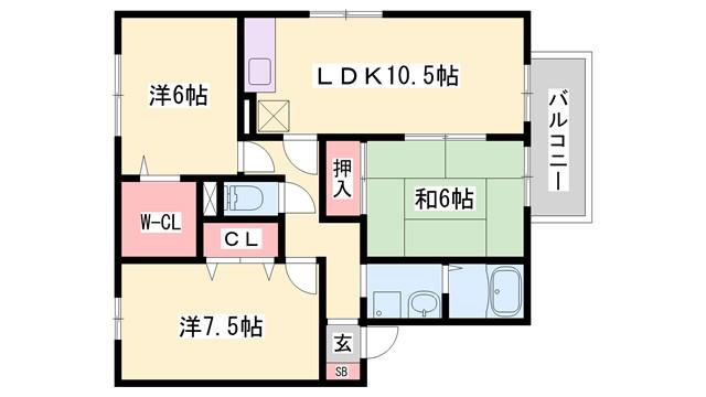 サンハイム・K(3LDK/2階)の間取り写真