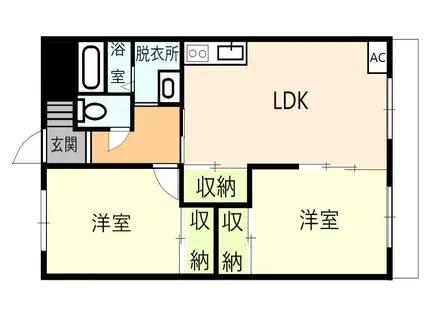 サーフェス上京面(2LDK/3階)の間取り写真
