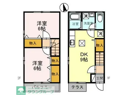 コアロードII(2DK/2階)の間取り写真