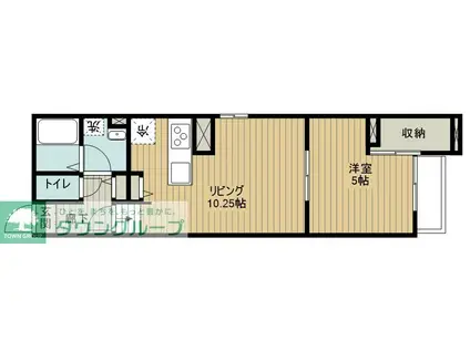 WILLOWS神明(1LDK/2階)の間取り写真