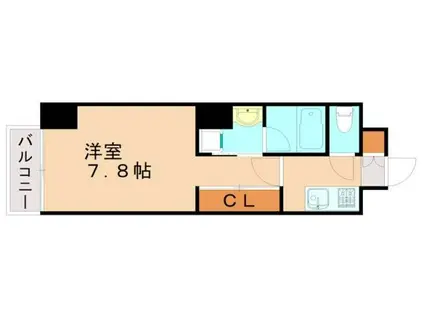 ラハイナ博多(1K/2階)の間取り写真