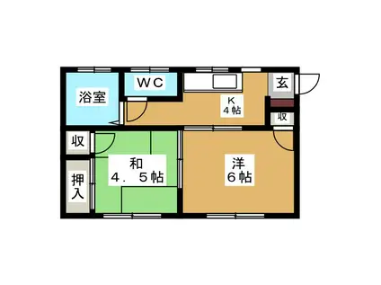 宮田コーポ(2K/2階)の間取り写真