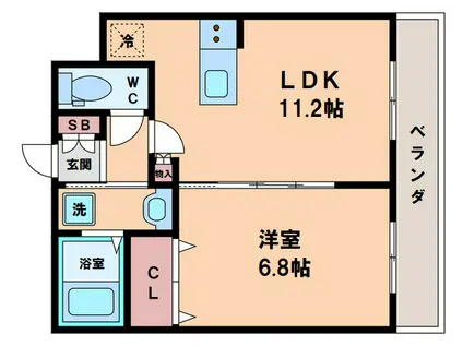 ルミエールトウワ(1LDK/2階)の間取り写真