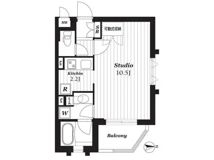 ダイナシティ中野新井薬師(1K/5階)の間取り写真