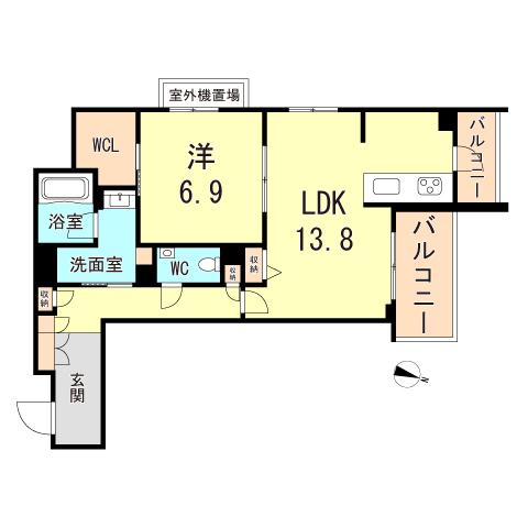 ベル エ ロンプラージュ(1LDK/2階)の間取り写真