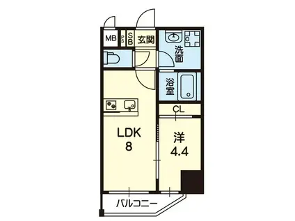 ARTIZA熊本新町(1LDK/6階)の間取り写真