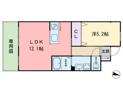 前原北2丁目アパート(1LDK/1階)の間取り写真