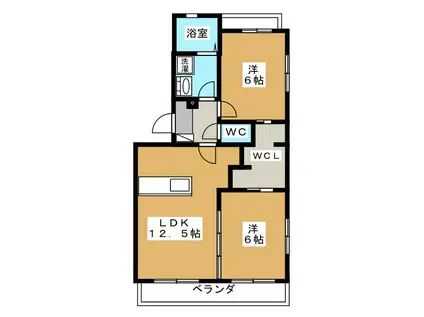 ABBEY ROAD(2SLDK/2階)の間取り写真
