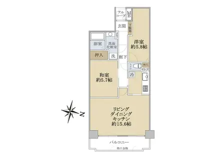 東大島ファミールハイツ2号館(2LDK/12階)の間取り写真