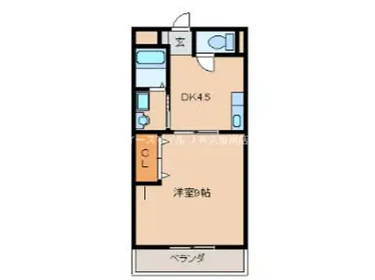 パークアヴェニュー(1DK/2階)の間取り写真