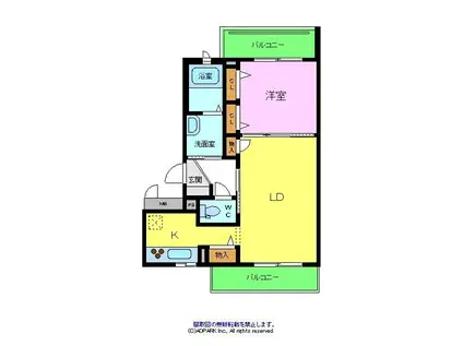 シャーメゾン アグレアーブル(1LDK/2階)の間取り写真