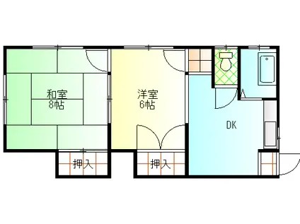 太八アパート(2DK/1階)の間取り写真