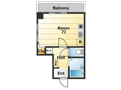 Mステージ東砂(ワンルーム/2階)の間取り写真