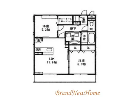 南海本線 石津川駅 徒歩7分 3階建 築7年(2LDK/2階)の間取り写真
