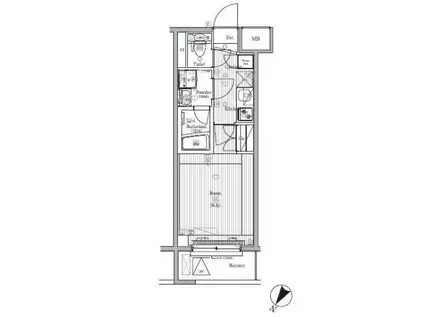 PREMIUM CUBE 不動前 DEUX(1K/2階)の間取り写真
