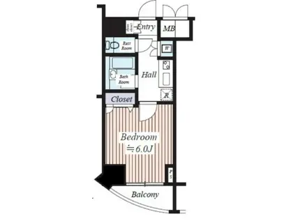 コンシェリア芝公園(1K/15階)の間取り写真