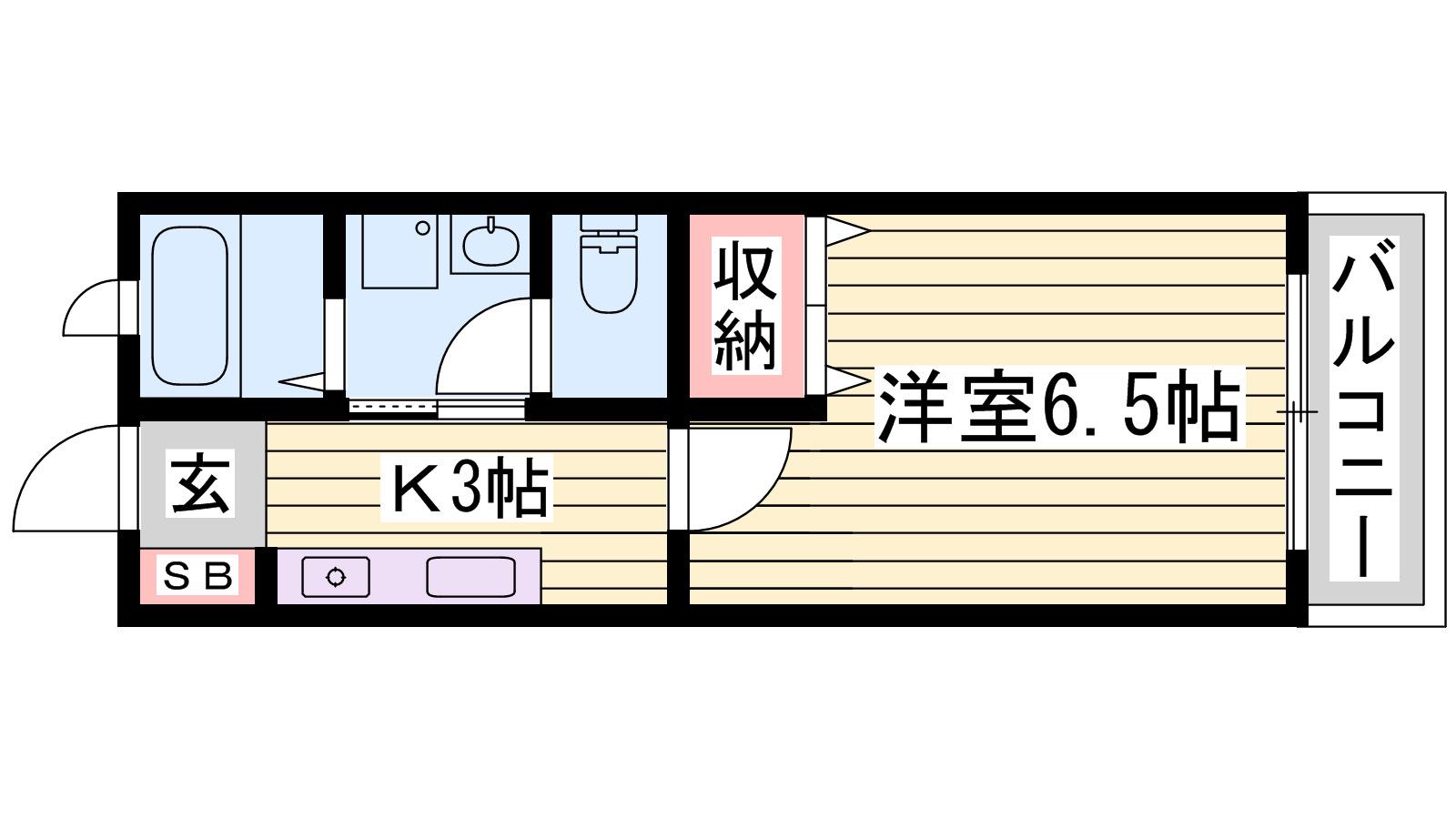 ウエストヒルズ(1K/2階)の間取り写真