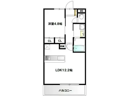 パティオVI(1LDK/3階)の間取り写真