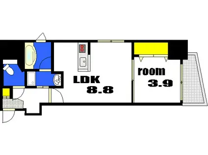 PROSPERITY(1LDK/7階)の間取り写真