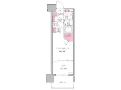 レジディア門前仲町プレイス(1DK/5階)の間取り写真