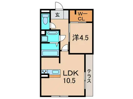 LE LIEN ELEVER(1LDK/1階)の間取り写真