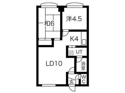 ポラリスビル(2LDK/2階)の間取り写真