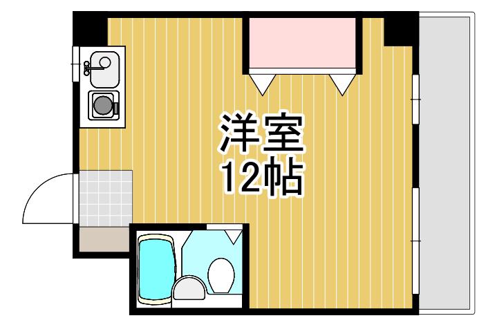 スチューデントルームバラード47(ワンルーム/3階)の間取り写真