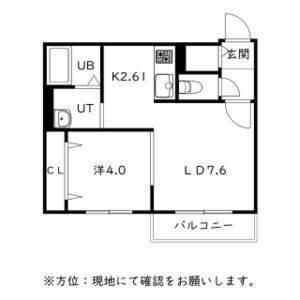 フェーラシュヴァル千歳II(1LDK/4階)の間取り写真