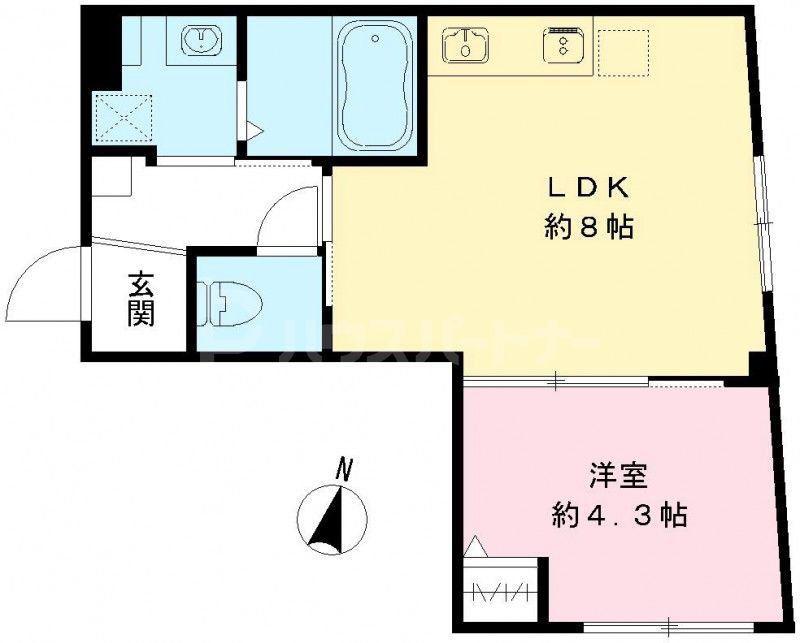 RAMII板橋大和町(1LDK/4階)の間取り写真