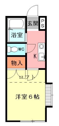 ルミエール北前町(1K/2階)の間取り写真
