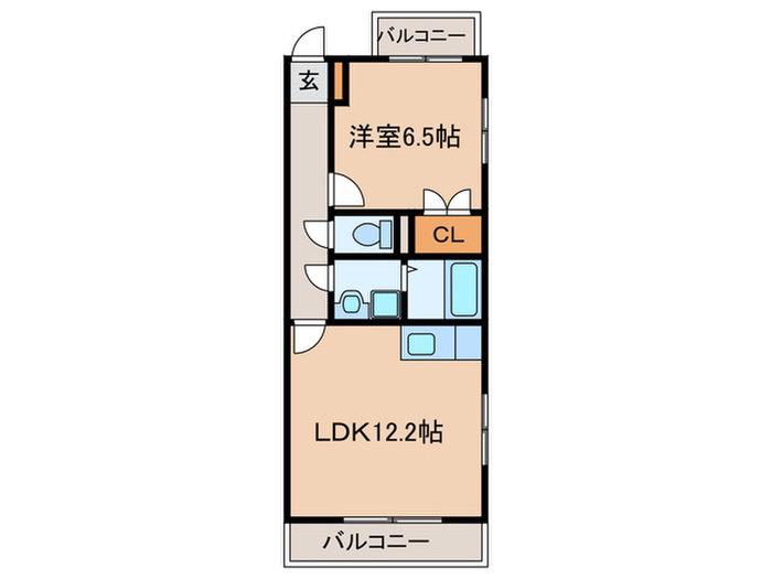 オーガスタ(1LDK/2階)の間取り写真
