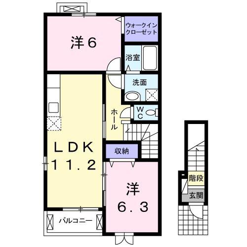 カーサプレッソ(2LDK/2階)の間取り写真