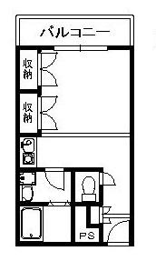モンテ・ローザ(1K/2階)の間取り写真