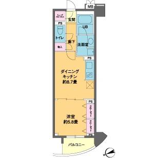 カスタリア池袋(1LDK/4階)の間取り写真