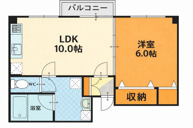 上重ビル(1LDK/4階)の間取り写真