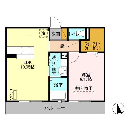 サンシティ大和(1LDK/3階)の間取り写真