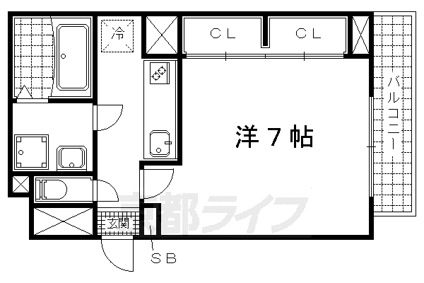 アルティミーノI(1K/2階)の間取り写真