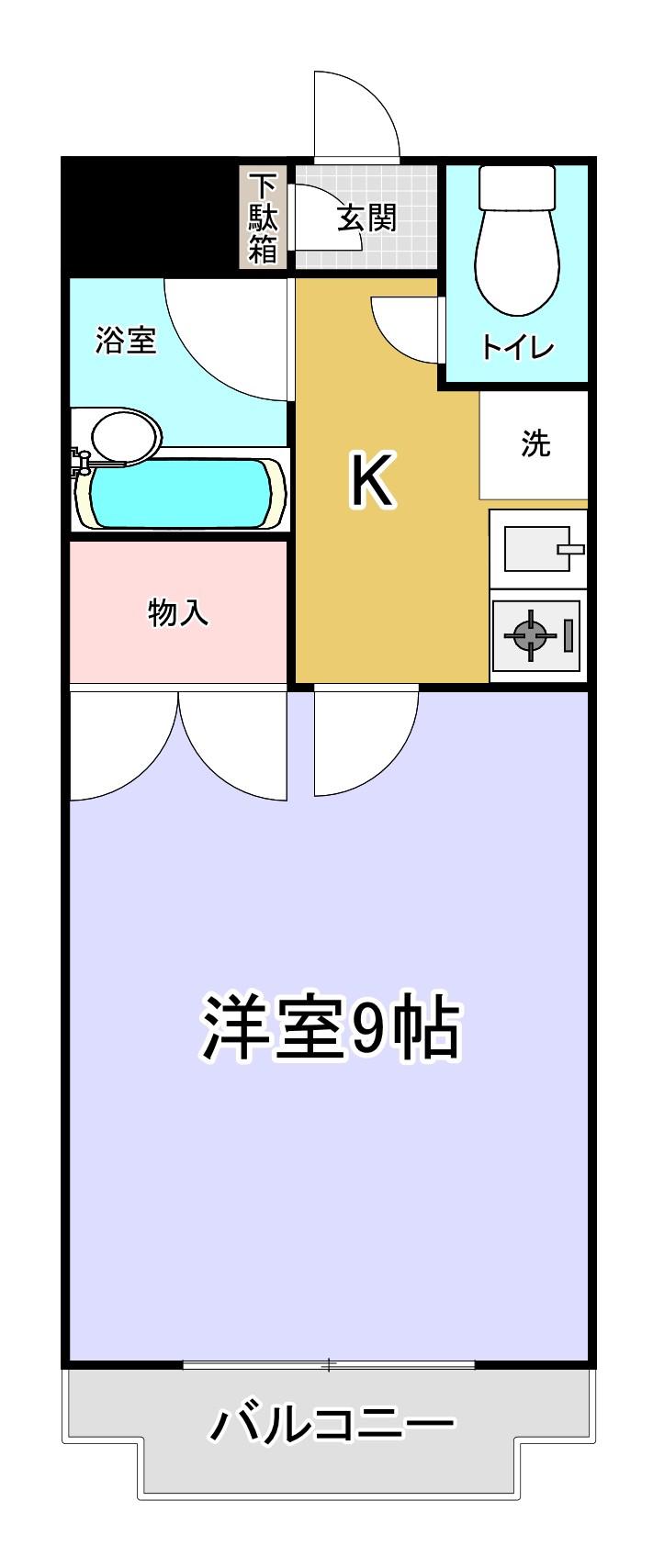 COMFORT末武(1K/3階)の間取り写真