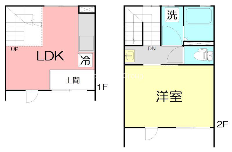 鵠ノ杜舎 欅B(1LDK/1階)の間取り写真