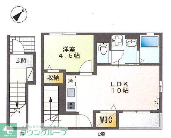 IVY FIELD I (1LDK/2階)の間取り写真