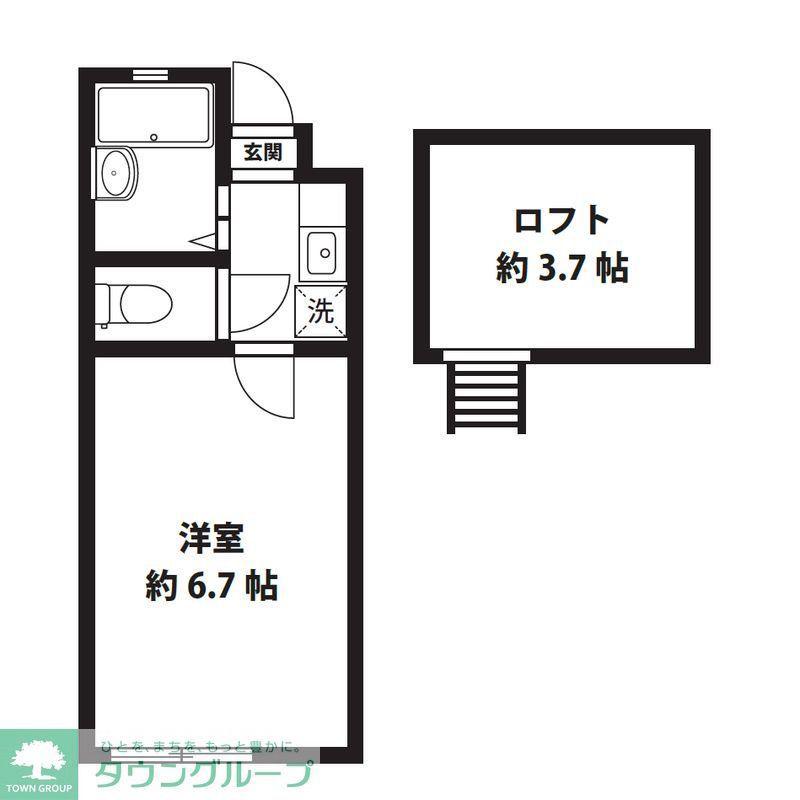 バレンシア(1K/1階)の間取り写真