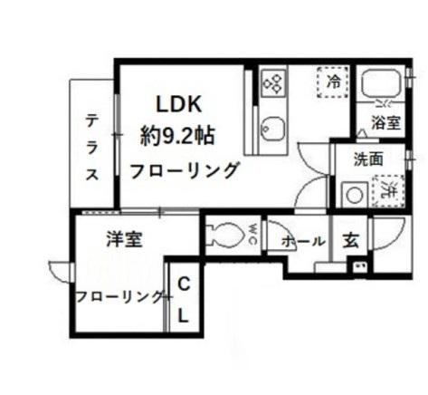 BONHEUR(1LDK/1階)の間取り写真