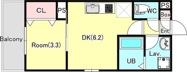 ジーメゾン伊勢原東大竹(1DK/1階)の間取り写真