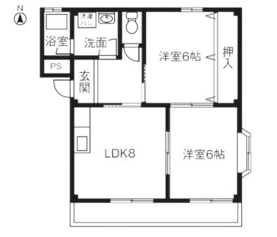 センチュリーパーク(2LDK/1階)の間取り写真
