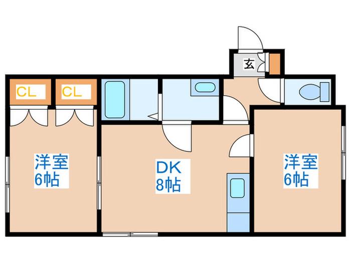 ノースランド発寒中央(2DK/4階)の間取り写真